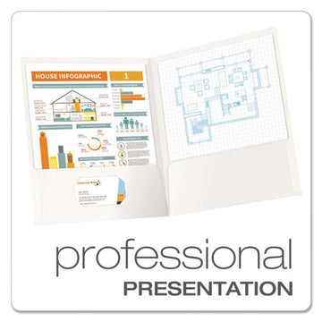 Oxford™ High Gloss Laminated Paperboard Folder, 100-sheet Capacity, 11 X 8.5, White, 25-box freeshipping - TVN Wholesale